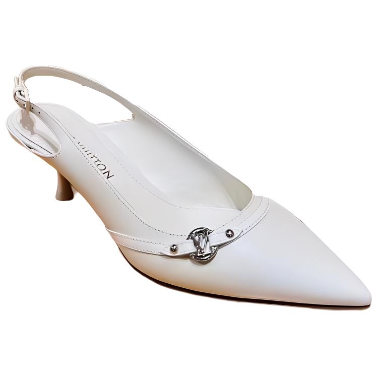 LOUIS VUITTON Slim Heel High Heels Women's White