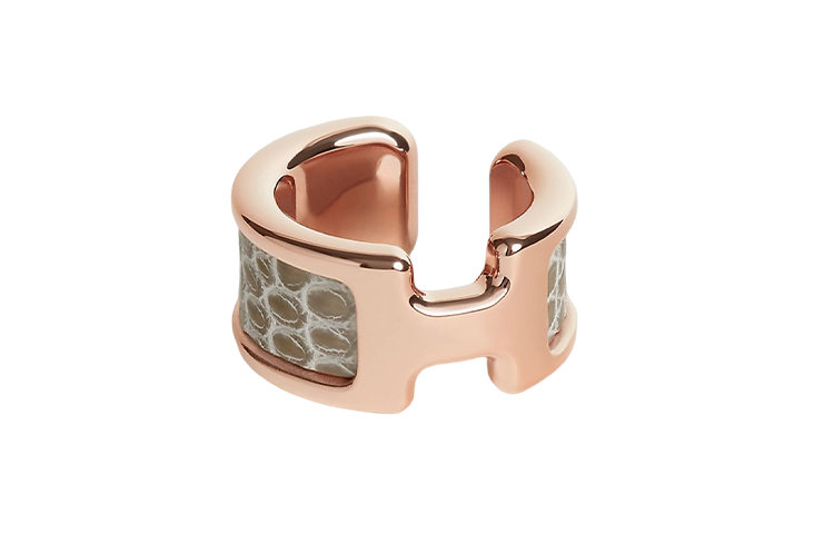 HERMES Clip-On Earrings Unisex Rose Gold