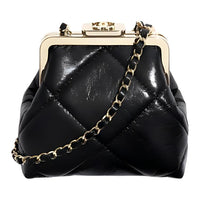 CHANEL Lambskin Dome Bag Crossbody Bag Women's Black