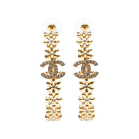 CHANEL 2023 Rhinestone Hoop Earrings