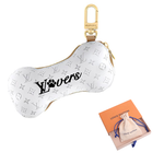 LOUIS VUITTON Metal Canvas Keychains Unisex White
