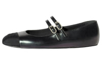 CHANEL Flat Mary Jane Shoes Women's Black