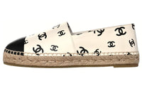 CHANEL Espadrilles Women's White Black