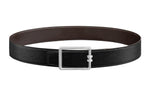 HERMES Togo Calfskin Double-Sided Leather Belt Buckle Leather Belts Men's Black Width: 3.8cm