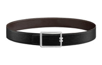 HERMES Togo Calfskin Double-Sided Leather Belt Buckle Leather Belts Men's Black Width: 3.8cm