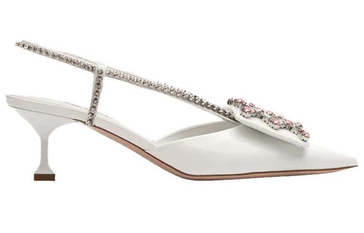 MIU MIU Cone Heel High Heels 5.5cm Women's White