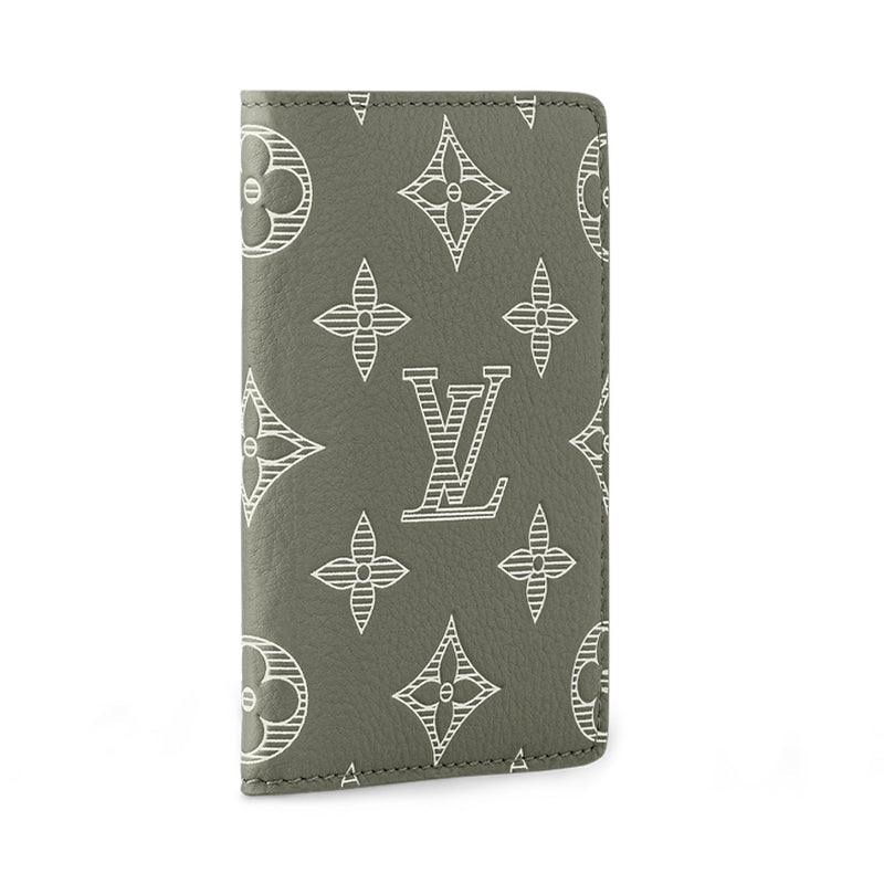 LOUIS VUITTON Calfskin Card Holder Men's Olive Green