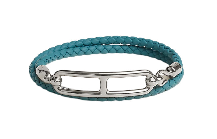 HERMES Calfskin Bangles Unisex Blue