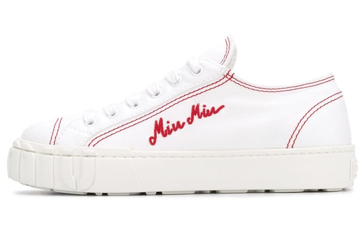 MIU MIU Low Top Canvas Shoes Women's White
