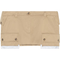 MIU MIU Chino Logo Detailed Mini Skirt
