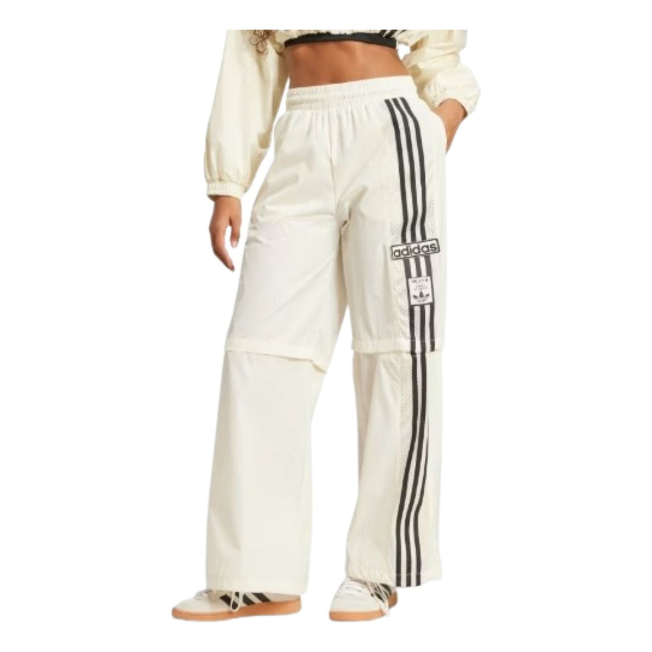 (WMNS) adidas Adibreak Woven Two-In-One Track Pants 'White Black' JD0087