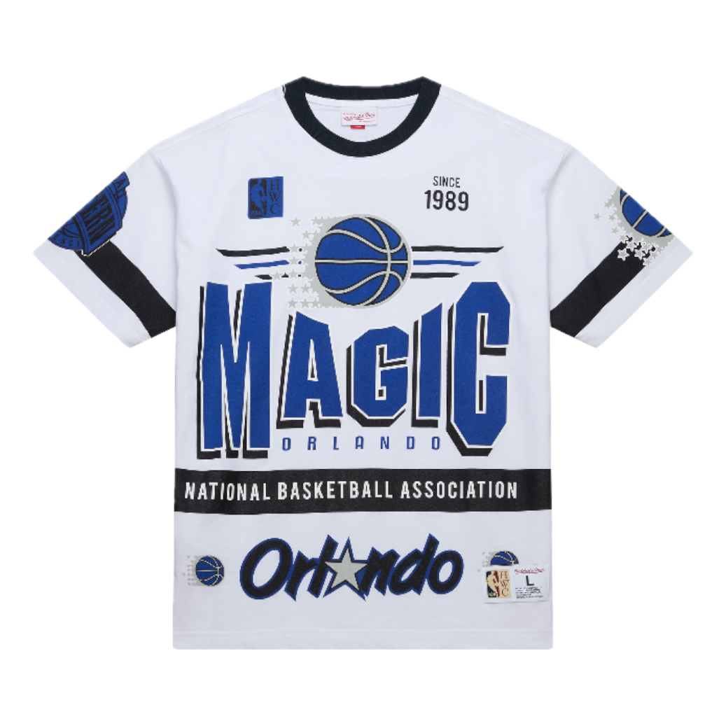 Mitchell & Ness NBA Origins Premium Vintage T-Shirt 'Orlando Magic' FC9265-OMAWHIT