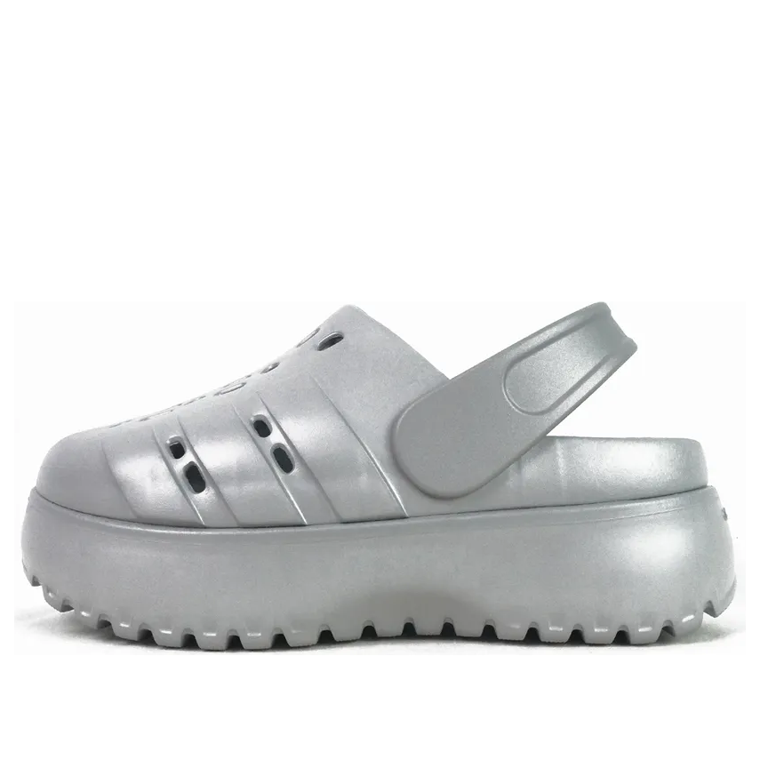 (WMNS) adidas Adilette Clog Platform 'Silver Metallic' JQ9879