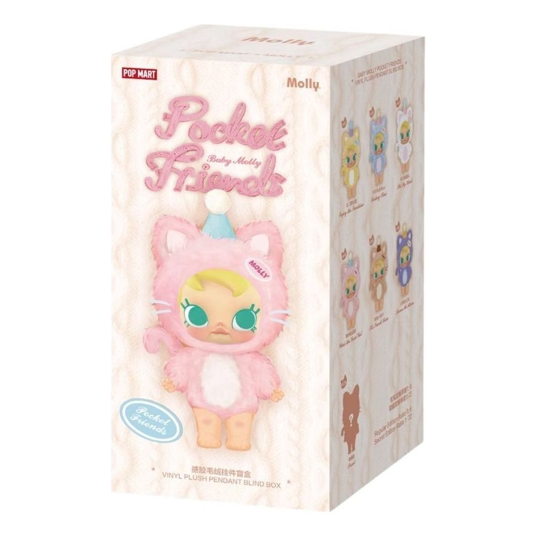 Pop Mart Baby Molly Pocket Friends Vinyl Plush Pendant Sealed Case (1 Blind Box) PPMT-2505-0030-1B