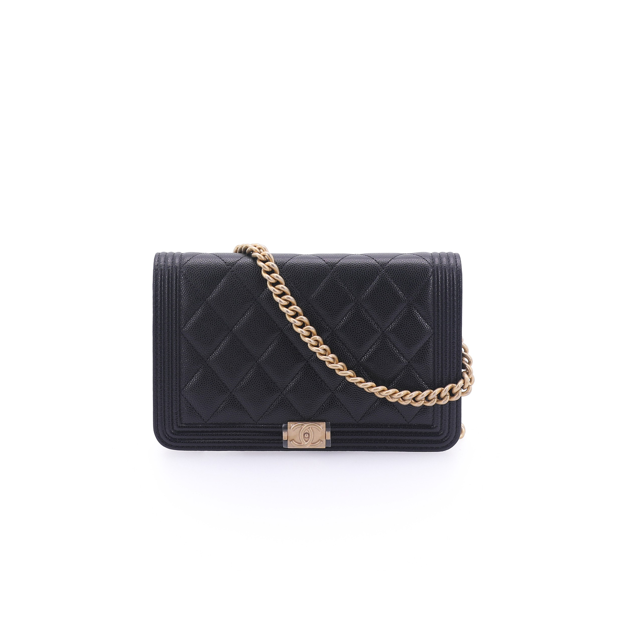 CHANEL LEBOY Grained Calfskin Mahjong Bag Shoulder Bag Crossbody Bag Women's Black