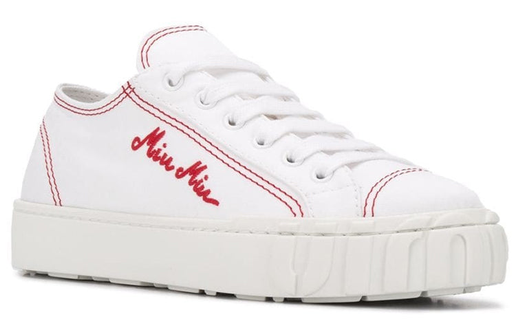 MIU MIU Low Top Canvas Shoes Women's White