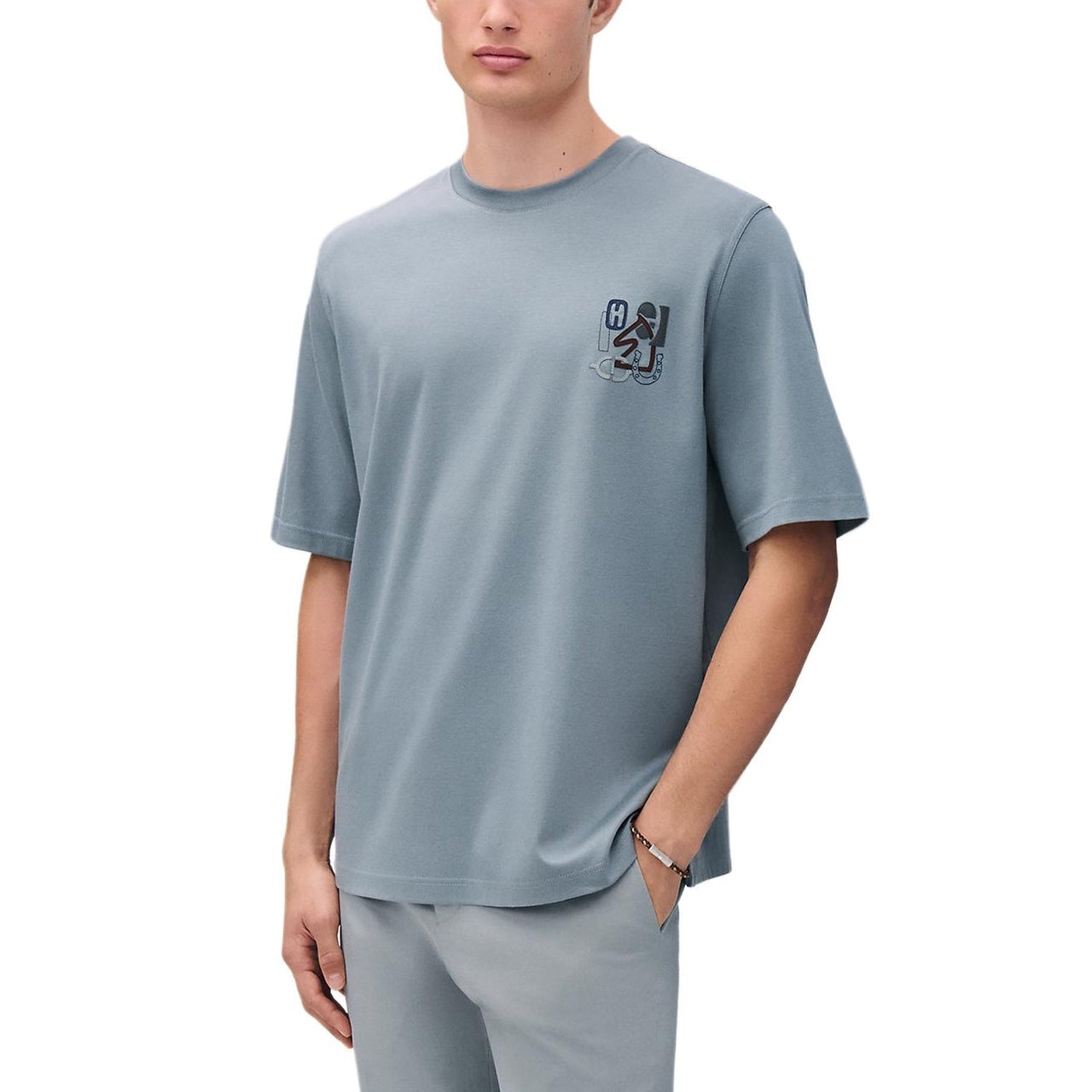 HERMES SS25 T Shirt Men's Eucalyptus Green
