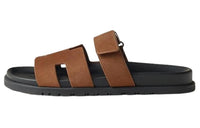 HERMES Chypre Slide Slippers Men's Umber