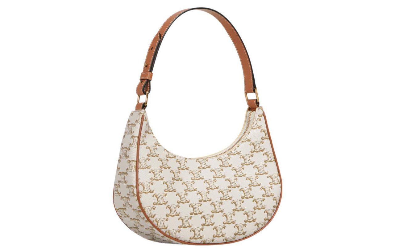 CELINE AVA Cow Leather Shoulder Bag Regular Women's Candy Color & White