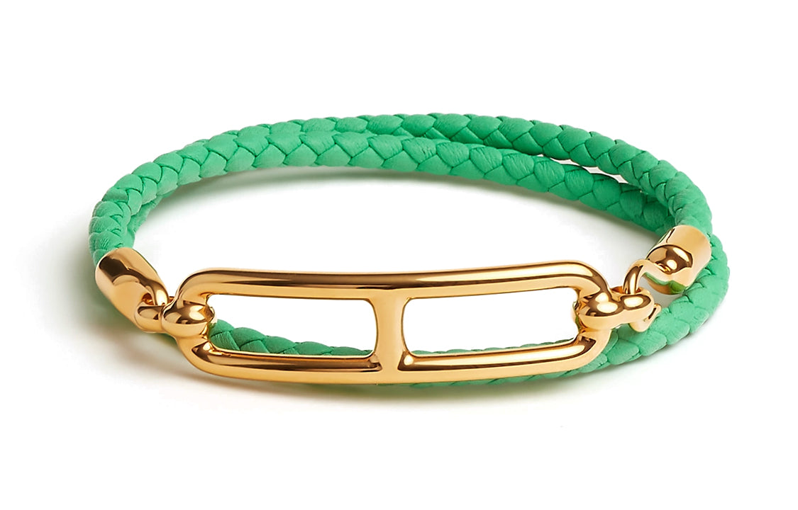 HERMES Calfskin Bracelets Women's Green