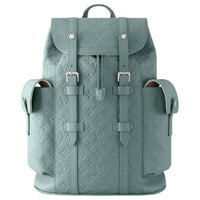LOUIS VUITTON CHRISTOPHER Cow Leather Backpack Medium Size Men's Green