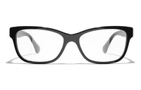 CHANEL Irregular Shape Eyeglass Frames Women's Black