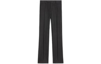 CELINE Flared Cropped Pants In Striped Flannel