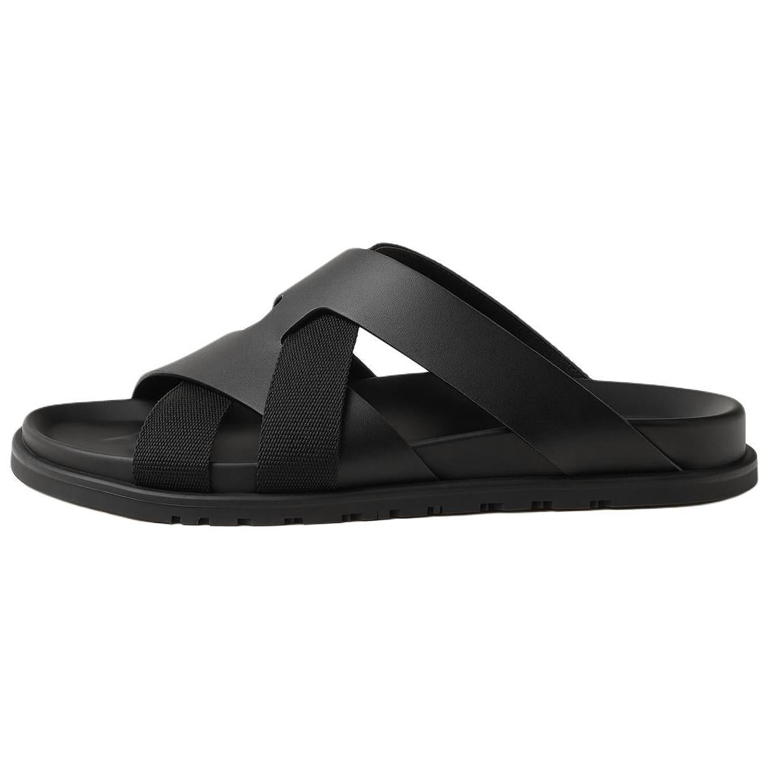 HERMES Slide Slippers Men's Black