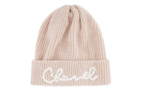 CHANEL Wool Beanies Women's Milk Tea Beige
