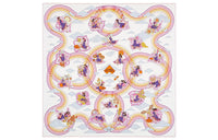 HERMES Silk Scarves Women's White/Purple/Orange