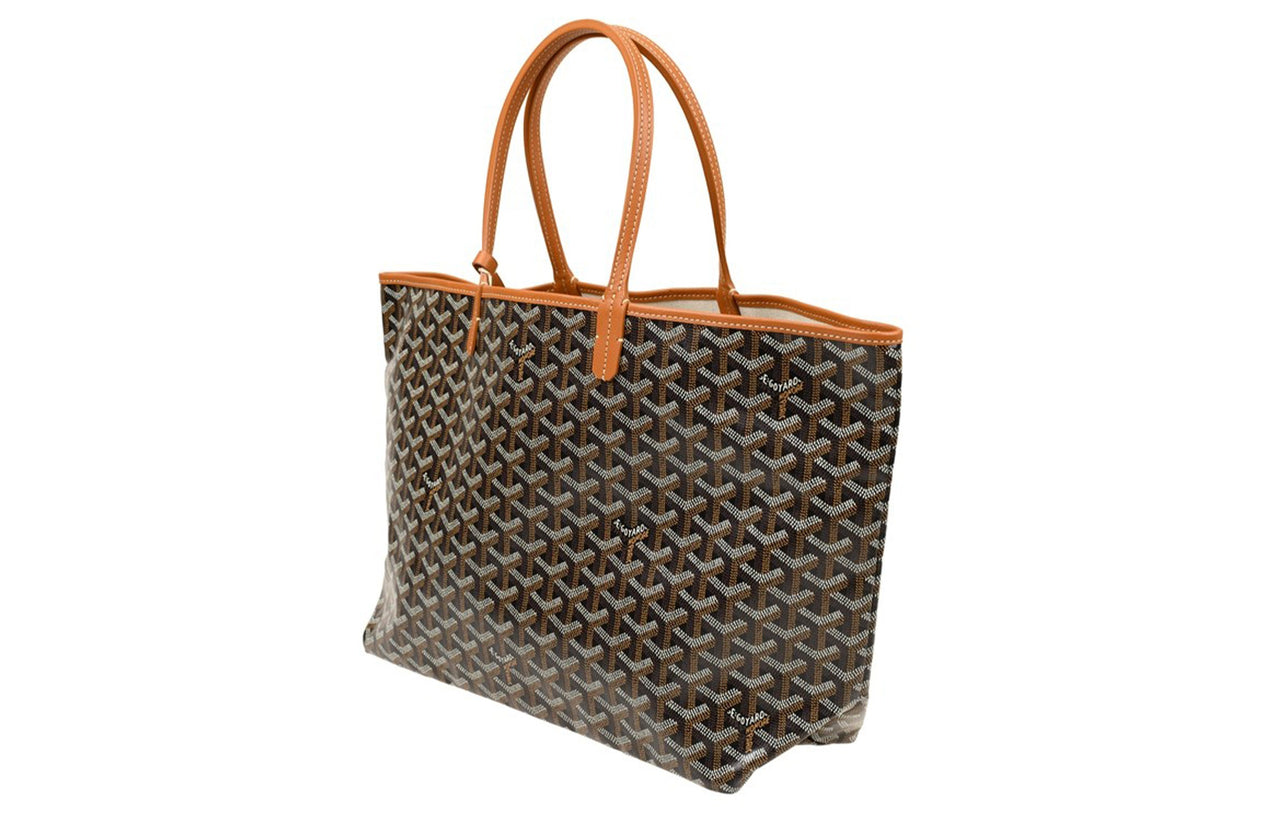 GOYARD Saint Louis PVC Dog's Teeth Tote Bag Shopping Bag Handbag Small Size Women's Coffee
