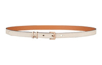 HERMES Pop H Rose Gold Buckle Epsom Calfskin Belt Women's Chalk White Width: 1.5cm