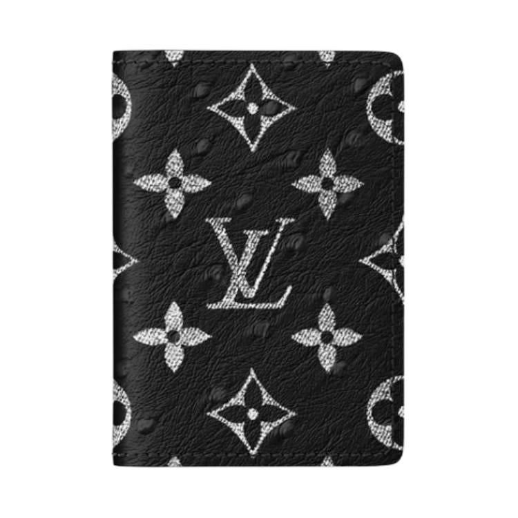 LOUIS VUITTON Leather Card Holder Men's Black