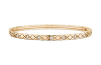 CHANEL 18K Gold Diamonds Bangles Women's Beige Gold