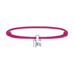LOUIS VUITTON SiLOUIS VUITTONer Lockit Bracelet Sterling SiLOUIS VUITTONer Black Laquered And Pink Polyester Cord