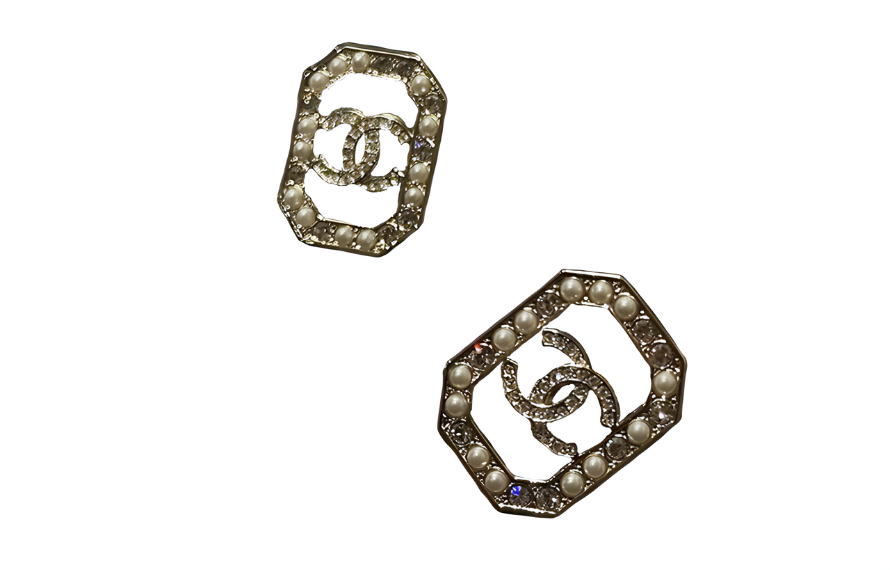 CHANEL Stud Earrings Women's Gold