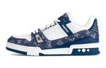 LOUIS VUITTON Trainer LV Low-Top Skateboard Shoes Unisex Navy Blue