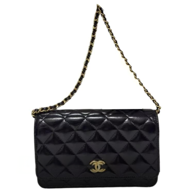 CHANEL Leather Shoulder Bag, Crossbody Bag Women's Black