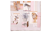 HERMES Silk Scarves Women's Elephant Gray