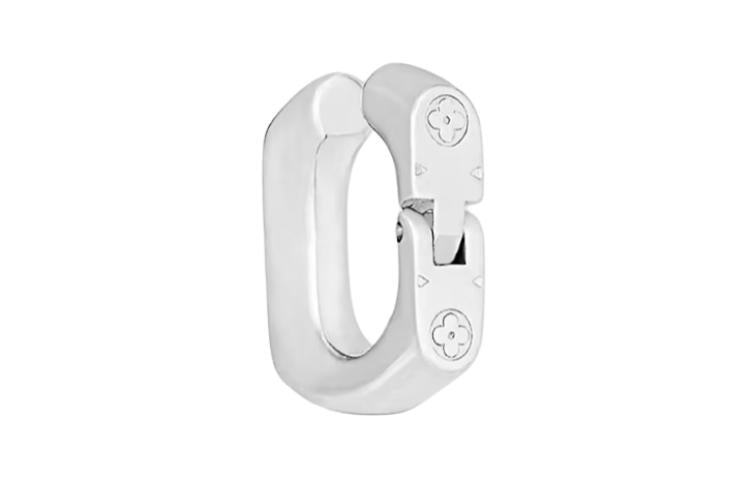 LOUIS VUITTON Brass Clip-On Earrings Men's Silver