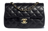 CHANEL Classic Flap CF Sheepskin Mouth Cover Bag Crossbody Bag Mini Women's Black