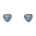 CHANEL Stud Earrings Unisex Blue