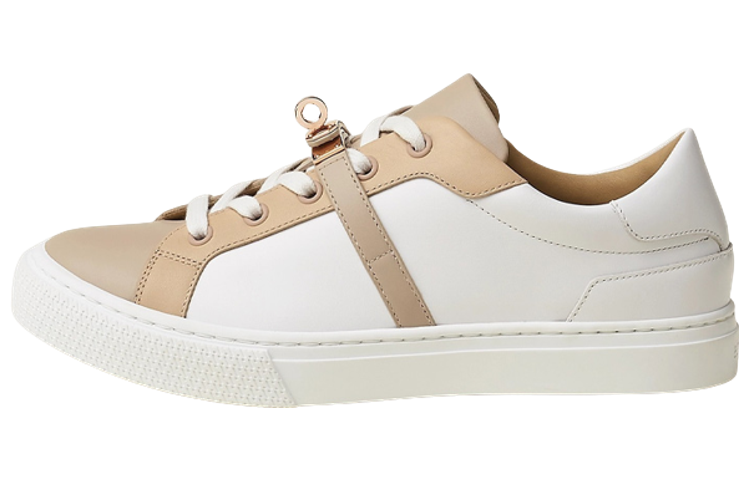 HERMES Stylish Skateboarding Shoes Women's White Umber