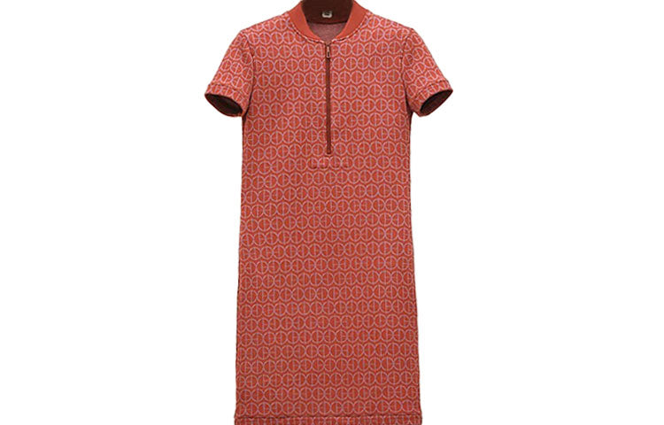 HERMES Short-Sleeved Dresses Women's Red