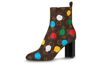 Yayoi Kusama x LOUIS VUITTON Silhouette Ankle Boots 8cm Women's Brown