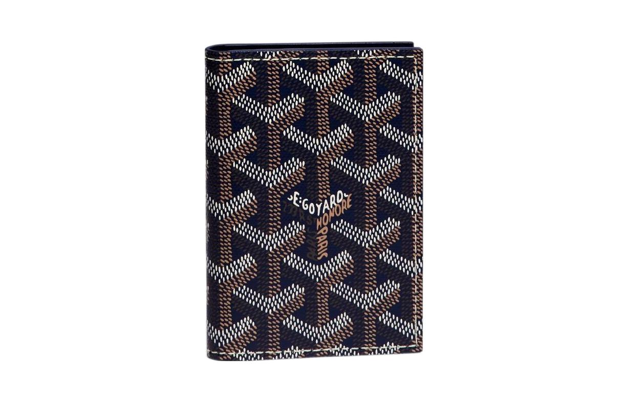 GOYARD SAINT MARC Canvas With Leather Card Holder Unisex Marine Blue