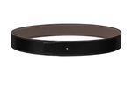 HERMES Calfskin Leather Belts Men's Black/Tin Gray Width: 3.8CM