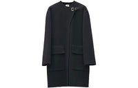 HERMES Velvet Jackets Women's Navy Blue