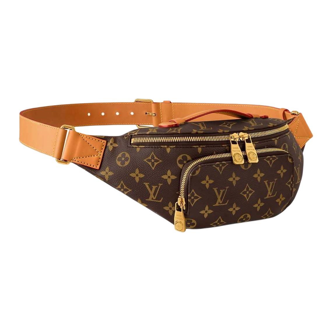 LOUIS VUITTON RUSH Monogram Coated Canvas One Shoulder Crossbody Fanny Pack Men's Brown