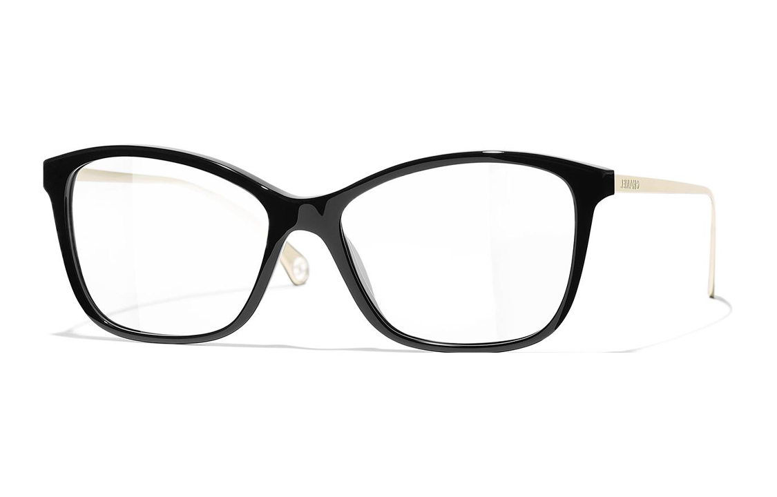 CHANEL Eyeglass Frames Unisex Black